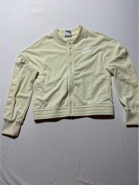 Nike Yellow Crop Track Jacket - Medium, Made in Cambodia